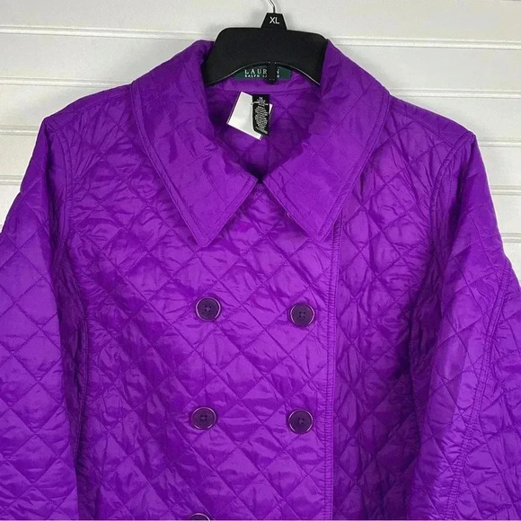 Lauren Ralph Lauren purple/ plum Double Breasted Quilted Jacket size 1X - Picture 3 of 12